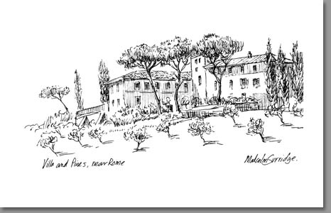 Villa and Pines, near Rome